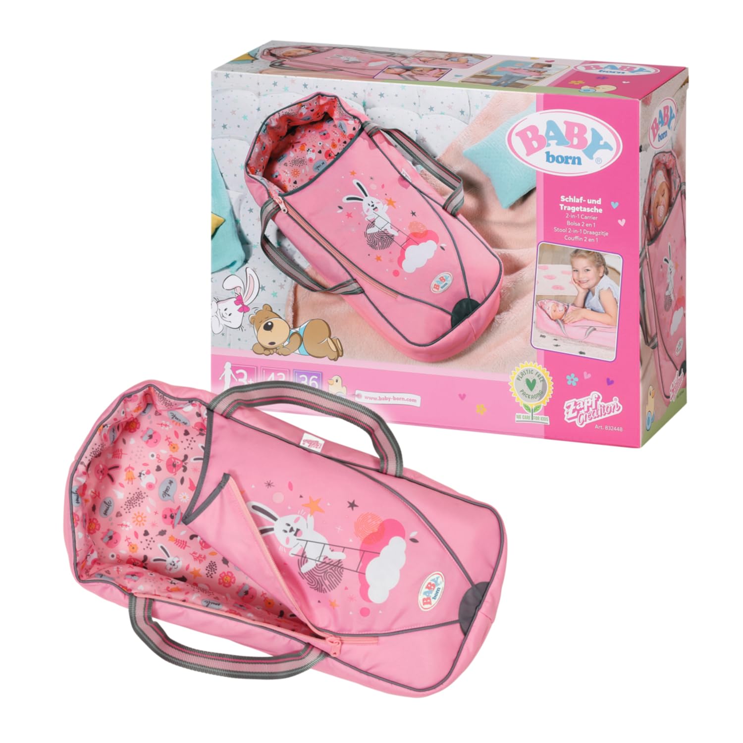 BABY born 2-in-1 Carrier 832448 Accessories for 36cm and 43cm Dolls for ...