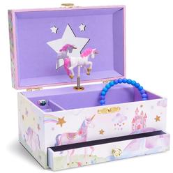 Jewelkeeper Unicorn Music Jewelry Box, Birthday Gifts for Girls - Small Kids Musical Box Storage with Pullout Drawer - Little Gi