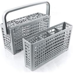 Plemont Original cutlery basket for the dishwasher  Dimensions 9x 3.5 & 2x 5.5in  Dishwasher basket with 2 in 1 solution  silver