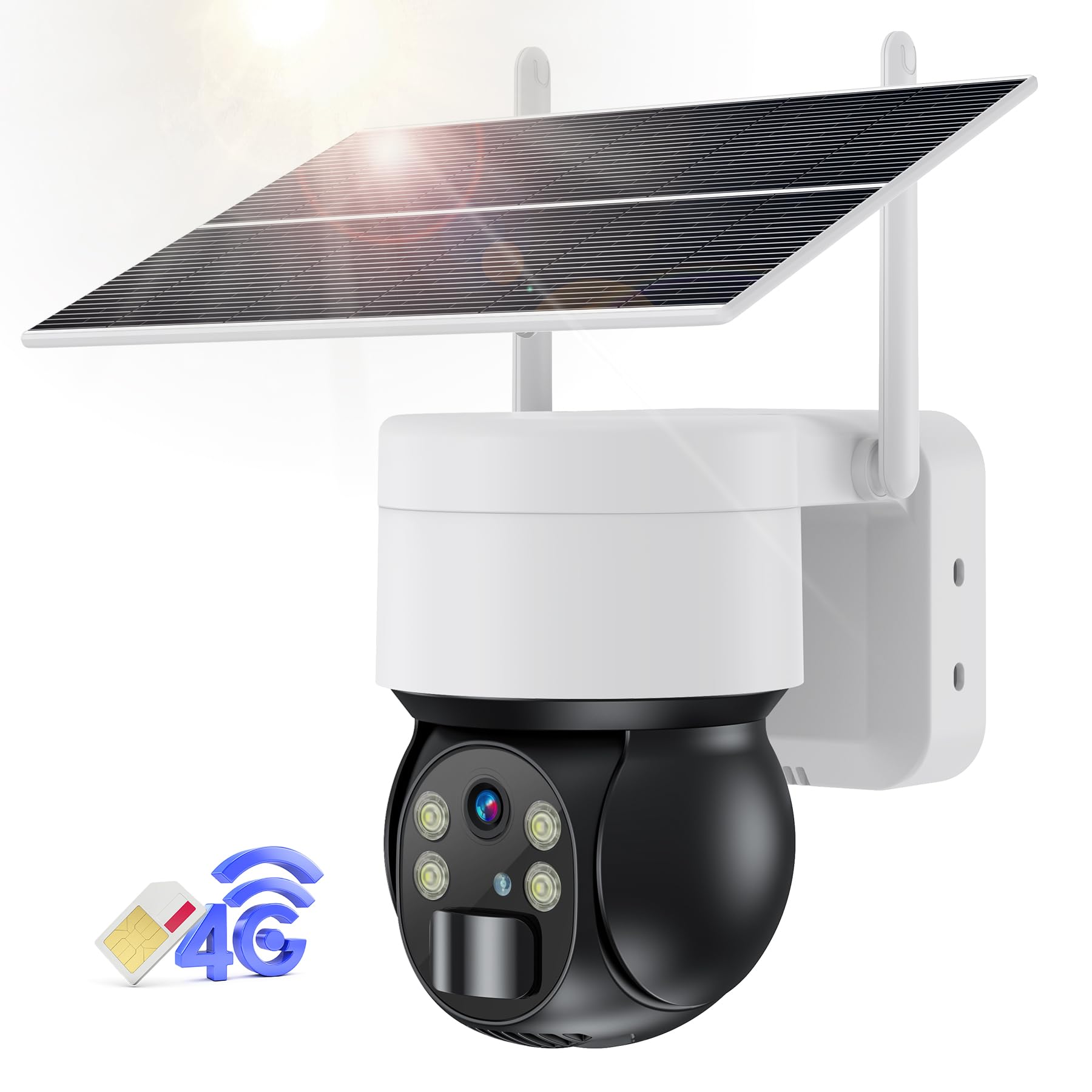 Ankway 4G LTE Cellular Security Camera Solar with SIM Card 2K 3MP Cellular Trail Cameras Outdoor Solar Wireless Game Camera Nigh