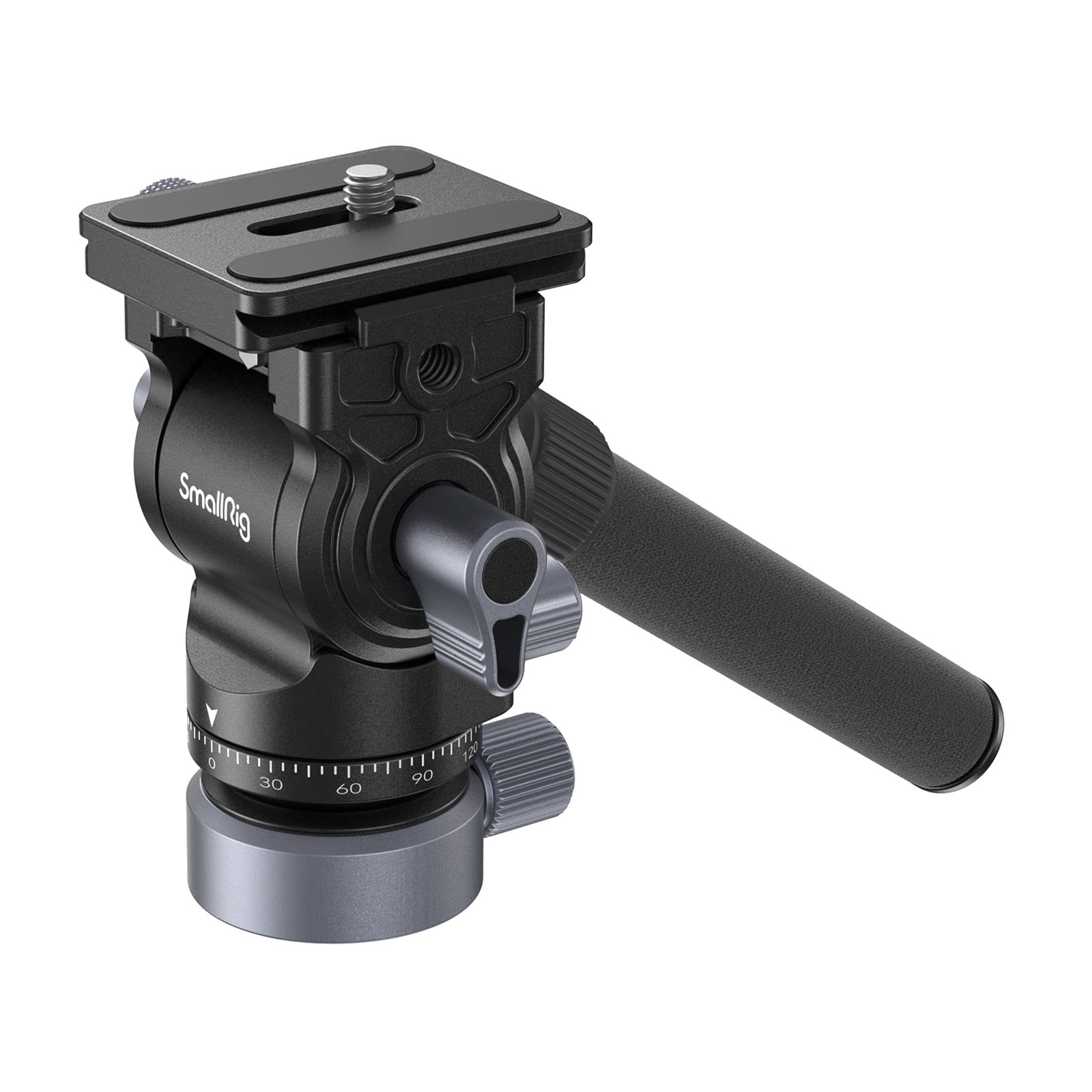 SmallRig Video Head with Leveling Base, Quick Release Plate for Arca Swiss and Adjustable Handle, Tripod Pan Tilt Head Fluid Hea