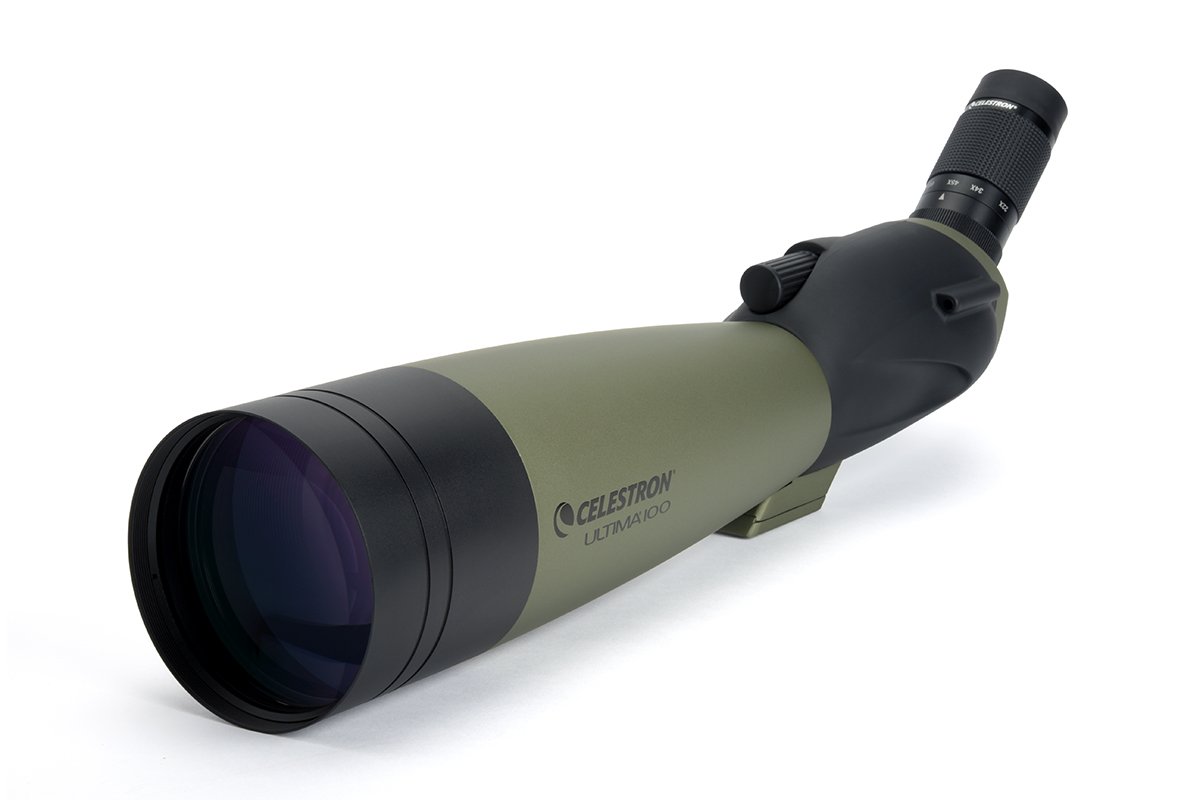 Celestron - Ultima 100 Angled Spotting Scope - 22-66x Zoom Eyepiece - Multi-coated Optics for Bird Watching, Wildlife, Scenery a