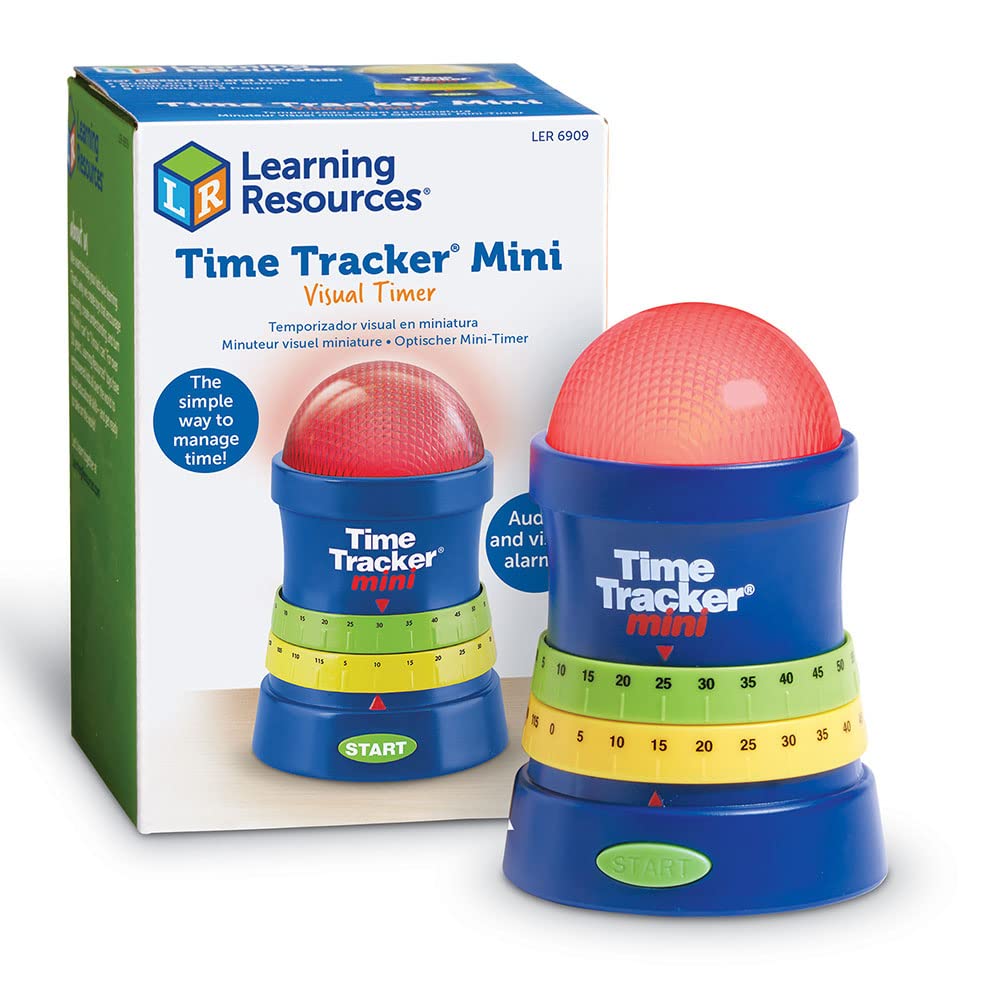 Learning Resources Time Tracker Mini Visual Timer, Classroom Timer, Hand Washing Timer, Auditory and Visual Cue, Ages 3+