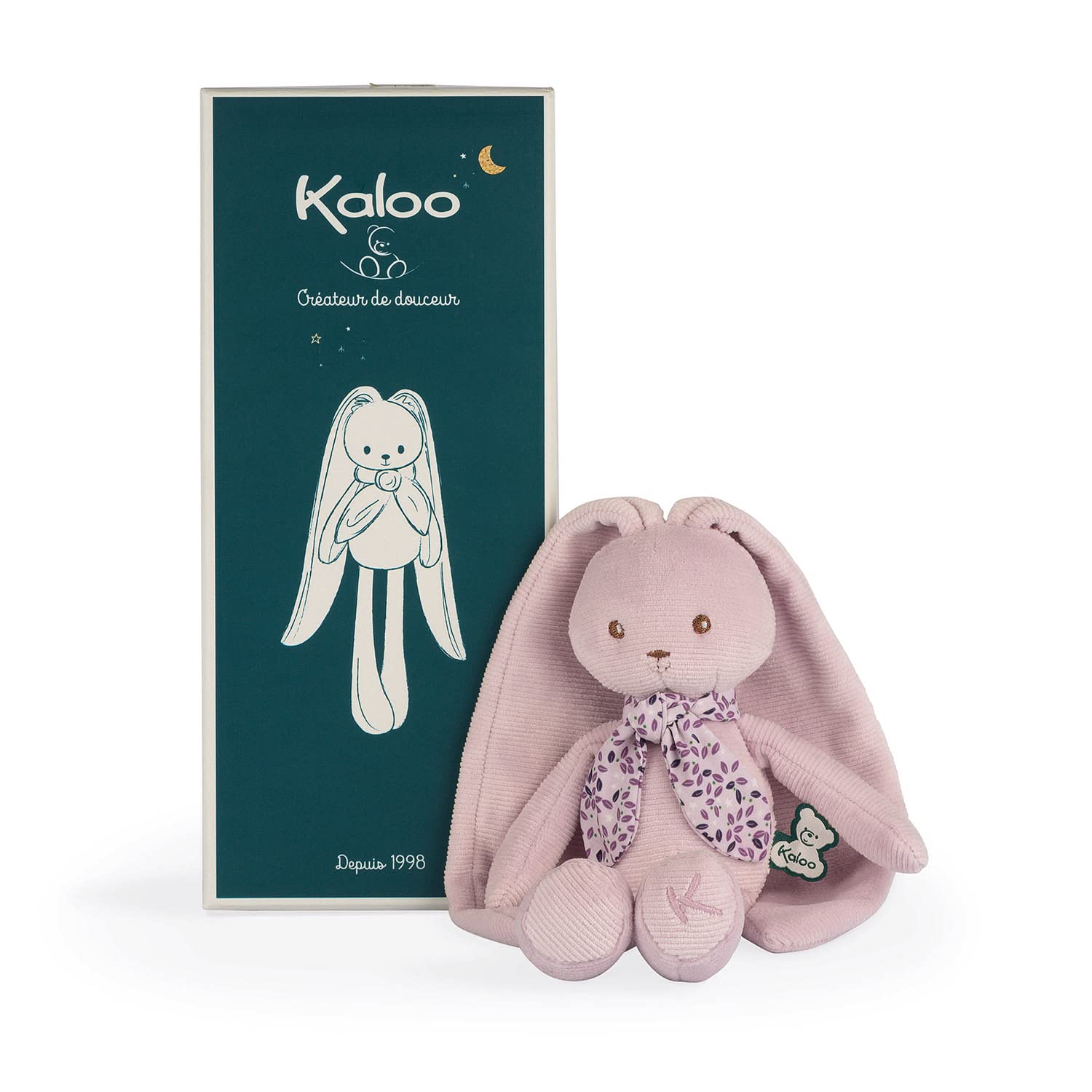 Kaloo Lapinoo My First Friend Corduroy Rabbit - Machine Washable - 10? Tall in Gift Box - Pink Ages 0+ - K969940
