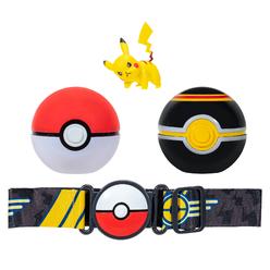 Pokemon Pokmon PKW2718 Clip 'N' GO Belt Set-Includes 2-Inch Pikachu Battle Figure with Poke Luxury Ball Accessories, Multi