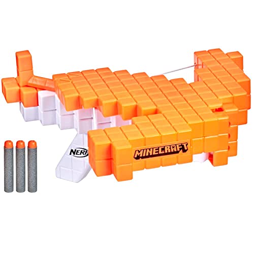 Nerf Minecraft Pillager\'s Dart-Blasting Crossbow, Real Crossbow Action, Includes 3 Official Nerf Elite Darts