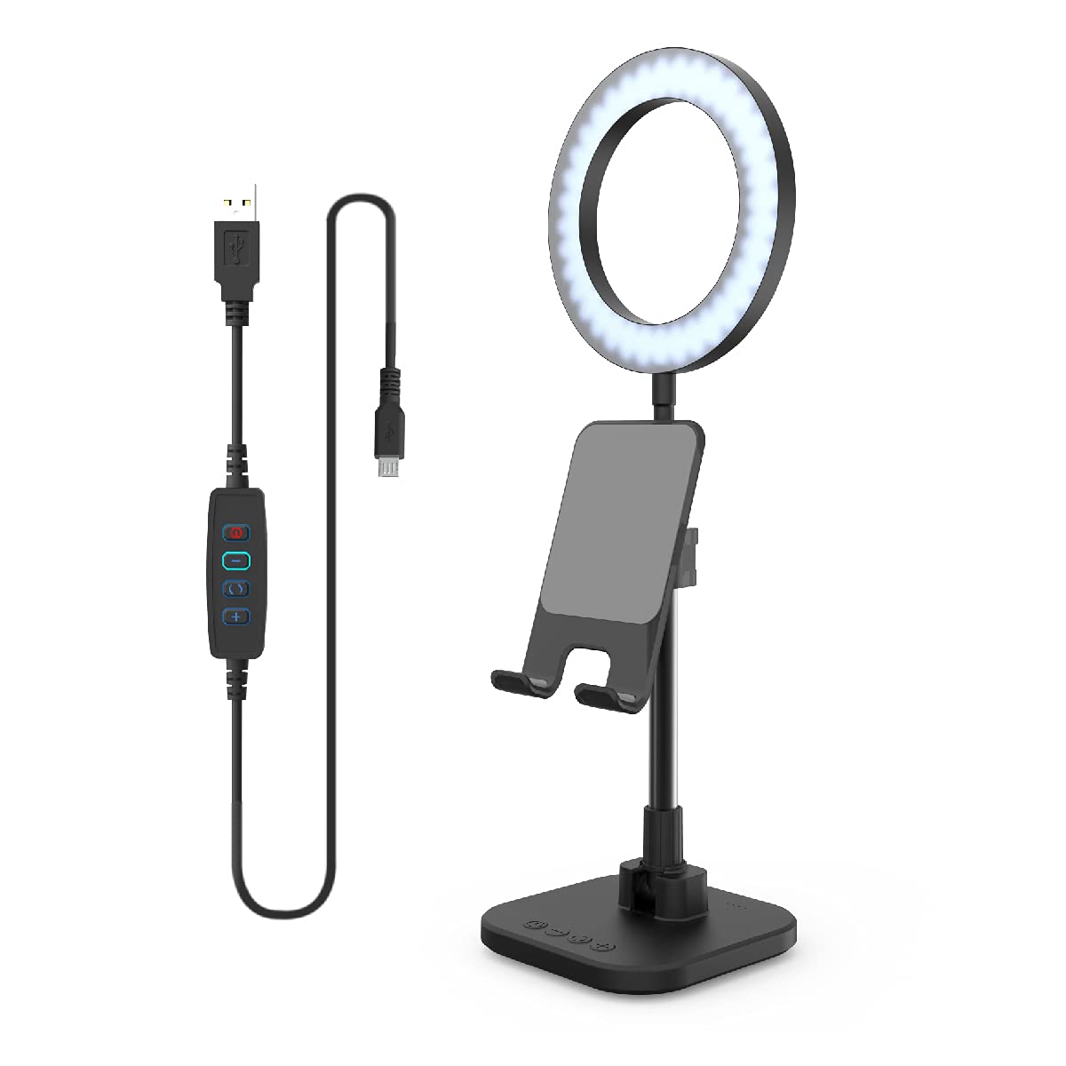 Digipower - The Success - 6" Ring Light with Phone/Tablet Stand - for Video Calling, Teaching, Learning