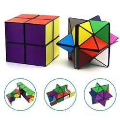 Euclidean Cube Creative Idear euclidean cube star cube magic cube set (2 piece), transforming cubes magic puzzle cubes for kids and adults