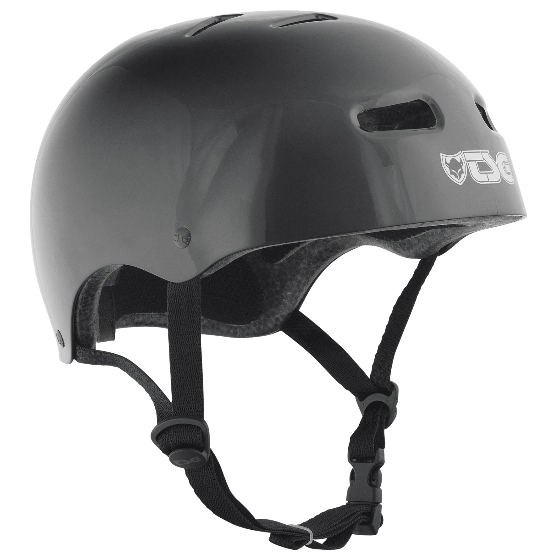 TSG - Skate/BMX Glossy Color (Glossy Black, S/M 54-56 cm) Helmet for Bicycle Skateboard
