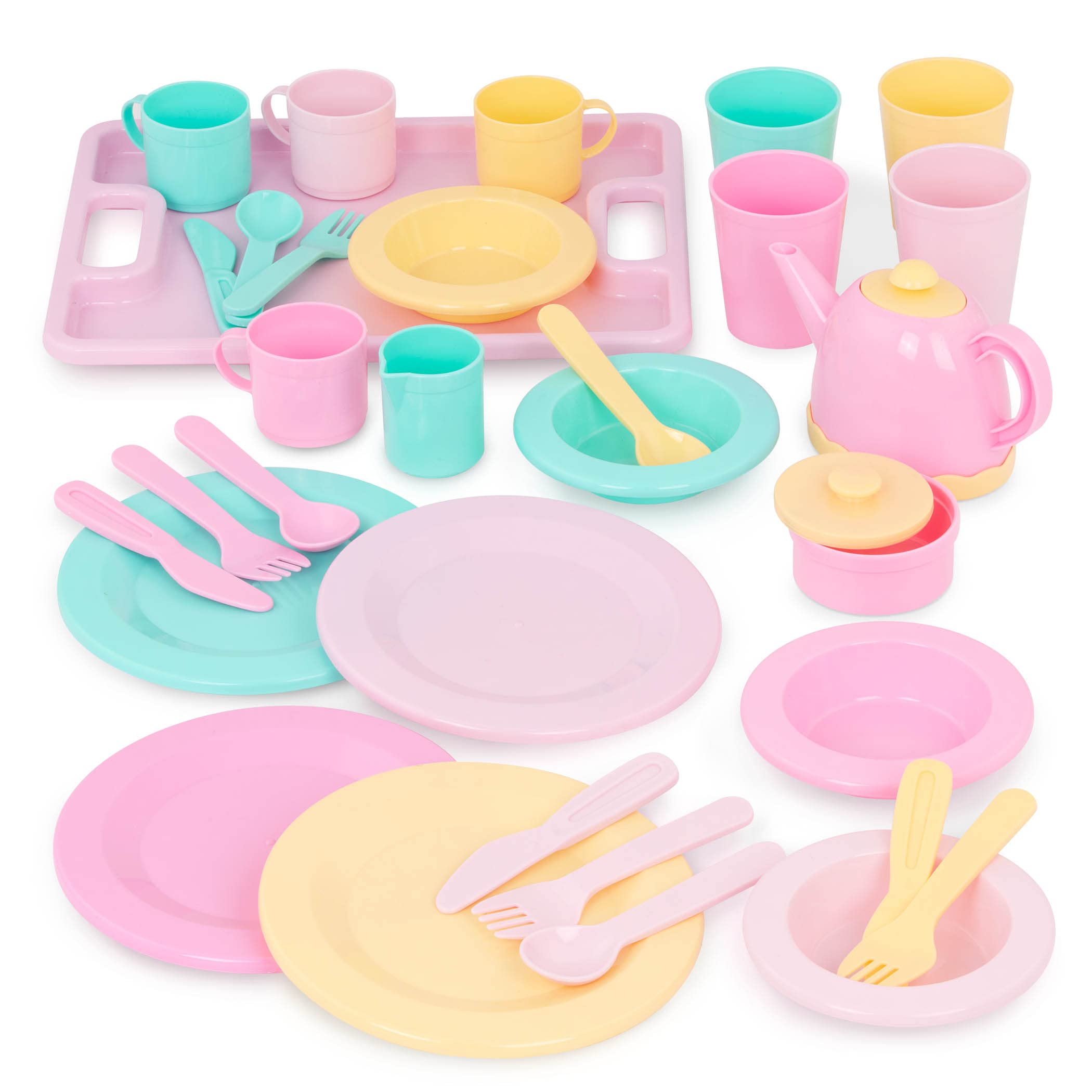 Battat- Play Circle- Dish Set - Plates, Cups, And Tea Party Toys - Play Kitchen For Toddlers- Pretend Play - 3 years +