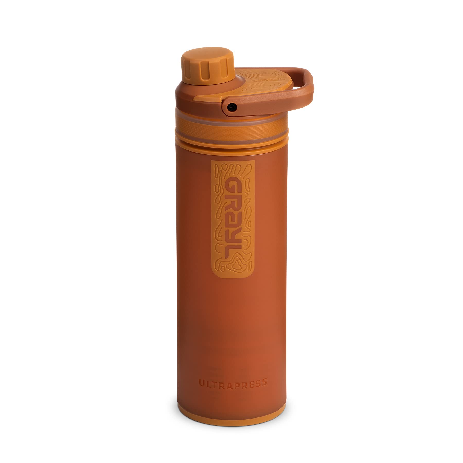 GRAYL UltraPress Water Purifier & Filter Bottle for Hiking, Backpacking, and Travel (Mojave Redrock)