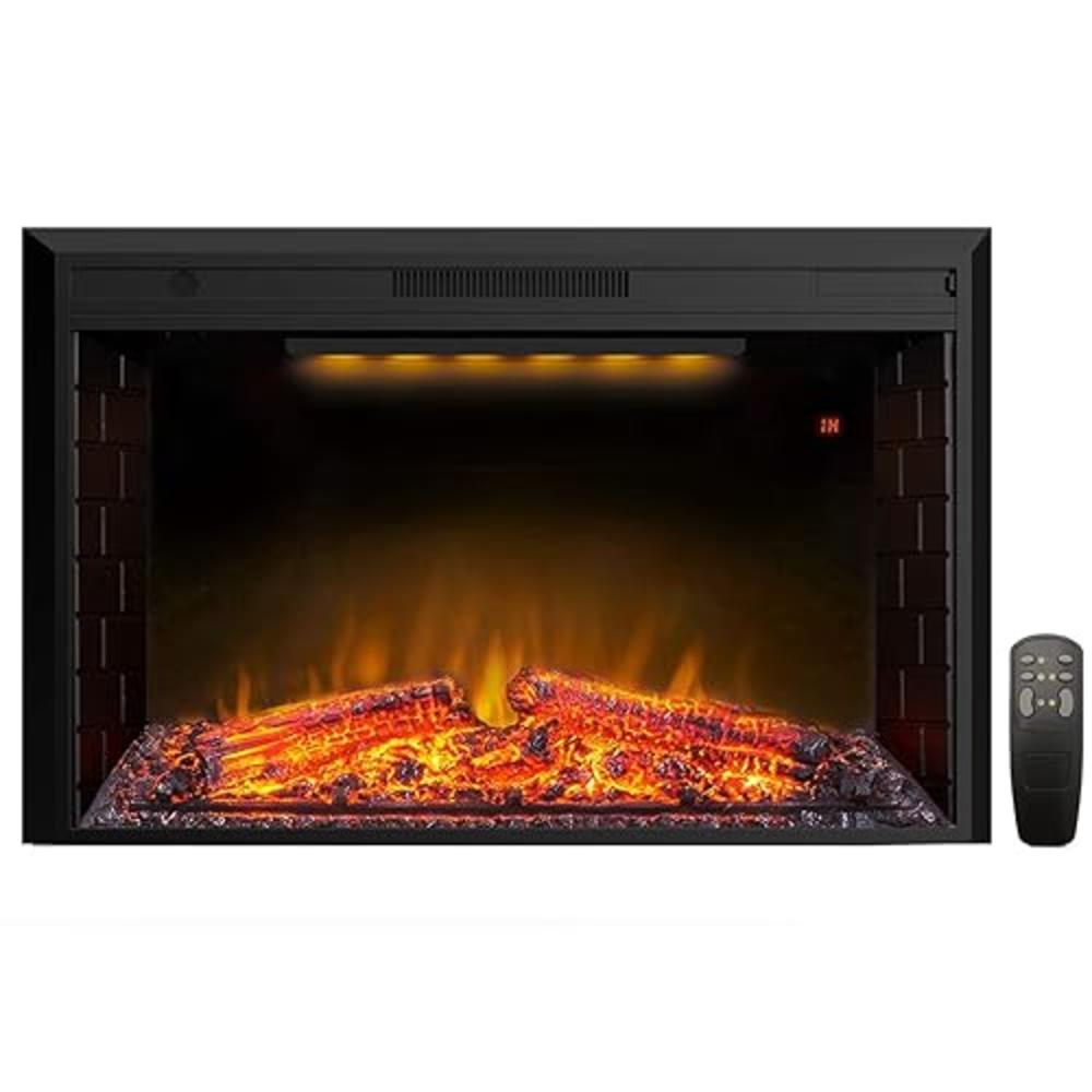 Valuxhome Electric Fireplace, 43 Inches Electric Fireplace Heater Insert with Overheating Protection, Fire Crackling Sound, Remo