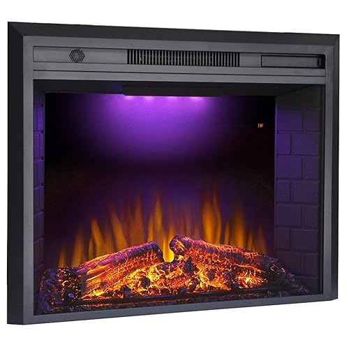 Valuxhome Electric Fireplace, 33 Inches Electric Fireplace Insert, Fireplace Heater with Overheating Protection, Fire Crackling 