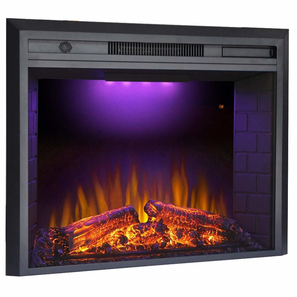 Valuxhome Electric Fireplace, 33 Inches Electric Fireplace Insert, Fireplace Heater with Overheating Protection, Fire Crackling 