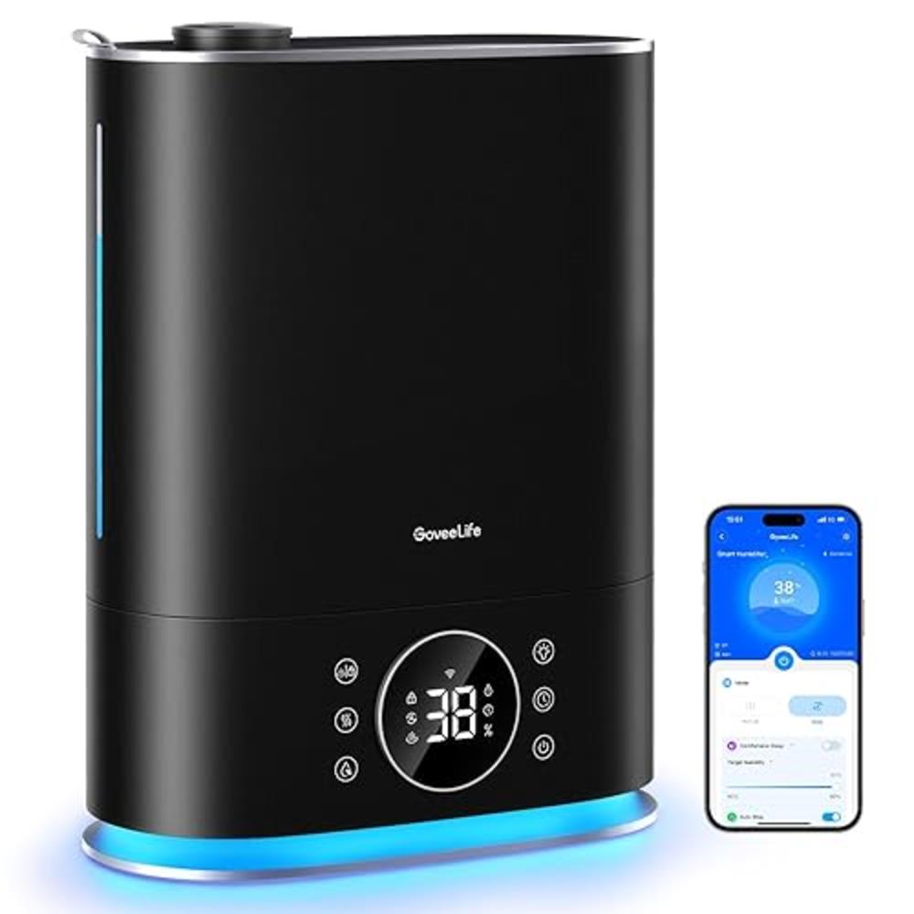 GoveeLife Smart Humidifier Max, 7L Warm and Cool Mist WiFi Humidifier for Home Bedroom, Top Fill Humidifiers 70H, Lasts for Larg