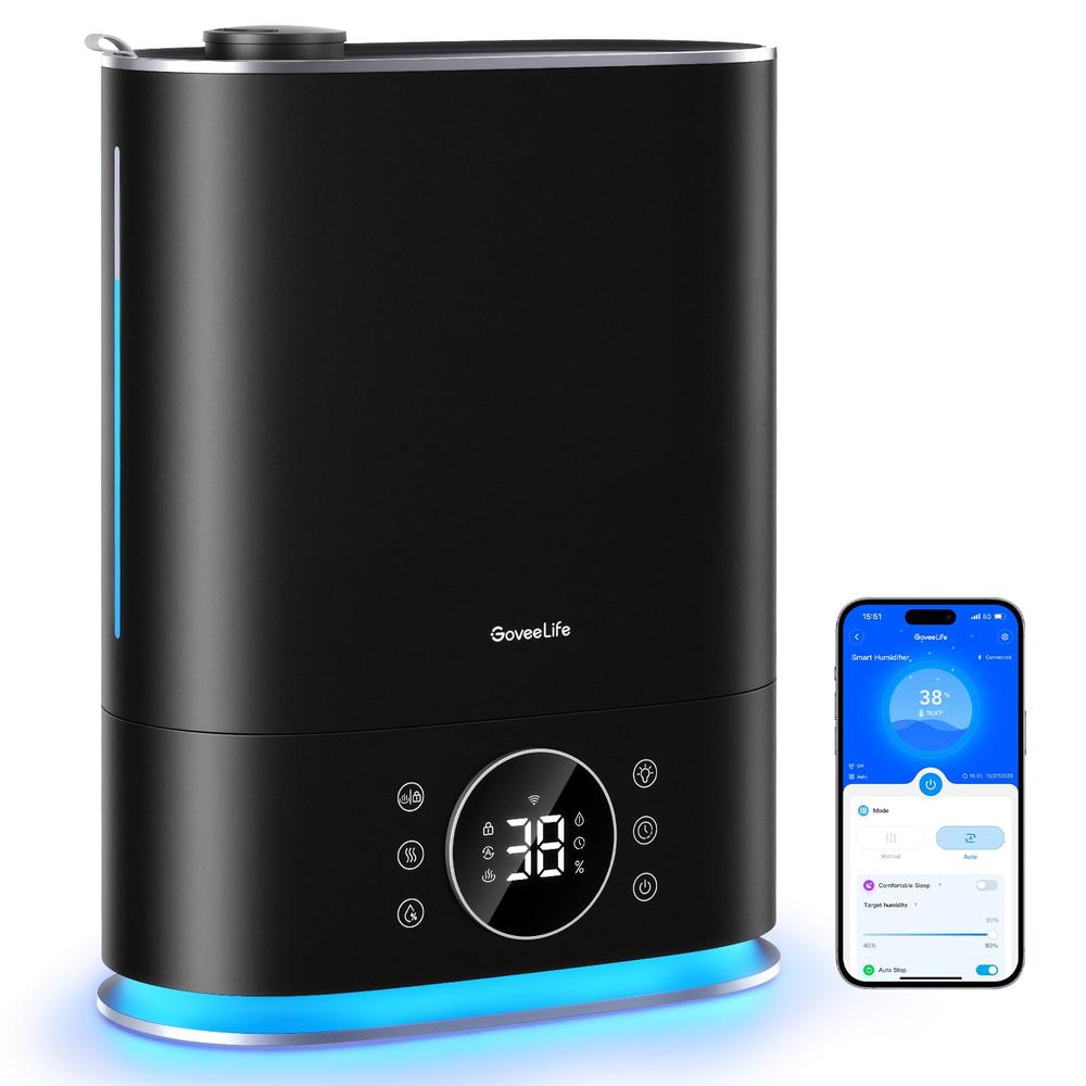 GoveeLife Smart Humidifier Max, 7L Warm and Cool Mist WiFi Humidifier for Home Bedroom, Top Fill Humidifiers 70H, Lasts for Larg