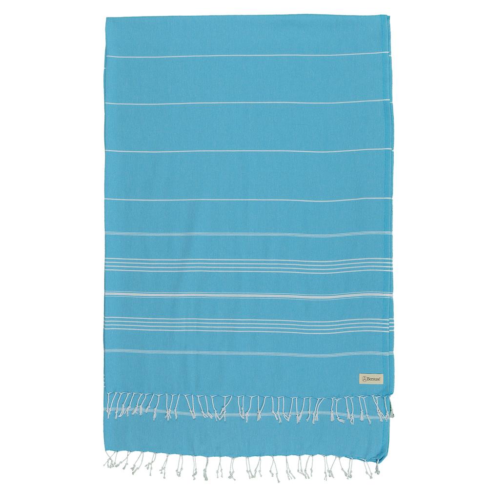 Bersuse 100% Cotton - Anatolia XL Throw Blanket Turkish Towel - 61 x 82 Inches, Turquoise