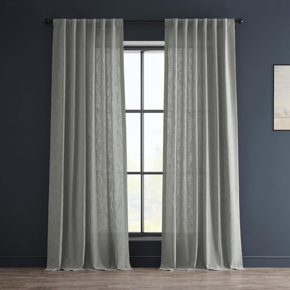 HPD Half Price Drapes Semi Sheer Faux Linen Curtains for Bedroom 96 inches long Light Filtering Living Room Window Curtain (1 Pa