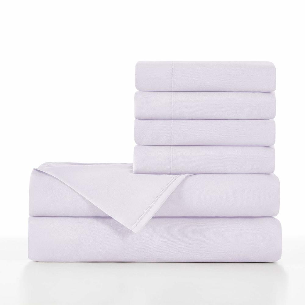 BASIC CHOICE Standard 100 by Oeko-Tex, Soft 2000 Bed Linen Set, Lavender, 4 Pieces, Twin