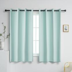 YGO 45 inch Bedroom Curtain Panels Functional Blackout Curtains Panels for Bedroom Thermal Insulated Privacy Assured 2 Pieces 52