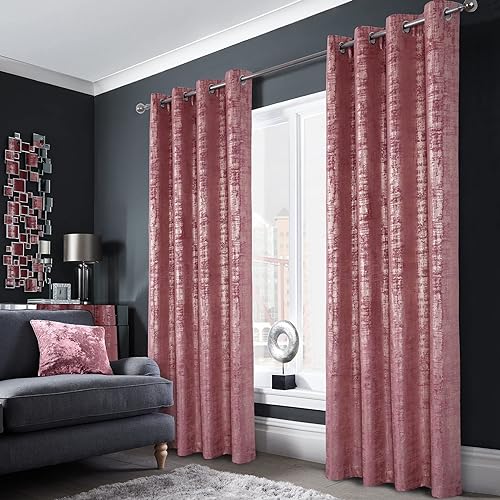always4u Wild Rose Soft Velvet Curtains 95 Inch Length Luxury Bedroom Curtains Gold Foil Print Window Curtains for Living Room S