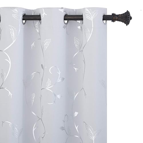 Buhua Greyish White Curtains Shinny