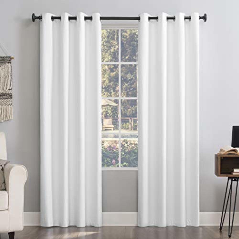 Sun Zero Columbia 2-Pack Thermal Energy Saving 100% Blackout Grommet Curtain Panel Pair, 50" x 84", Dove White