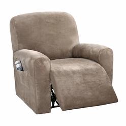 H.VERSAILTEX Velvet Stretch Recliner Couch Covers 4-Pieces Style Recliner Chair Covers Recliner Cover for Reclining Chair Slipco