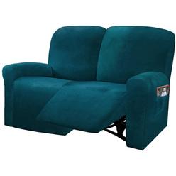 ULTICOR Reclining Love Seat Slipcover, 48" - 65" L, 6-Piece Velvet Stretch Loveseat Reclining Sofa Covers, 2 seat Love seat Recl