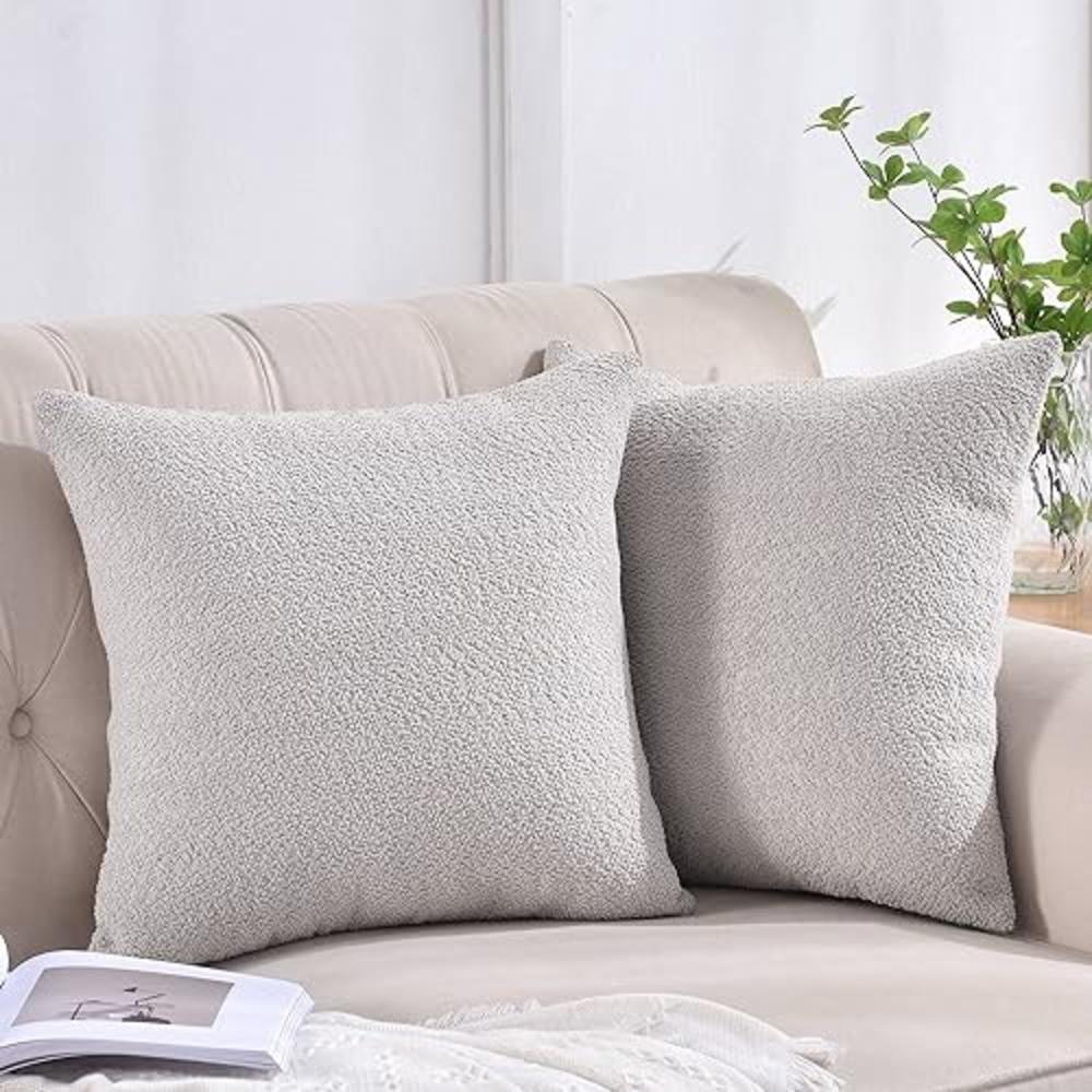 Rythome Set of 2 Cozy Boucle-Like Textured Throw Pillow Covers, Decorative Elegant Accent Pillow Cases for Couch Bed and Living 