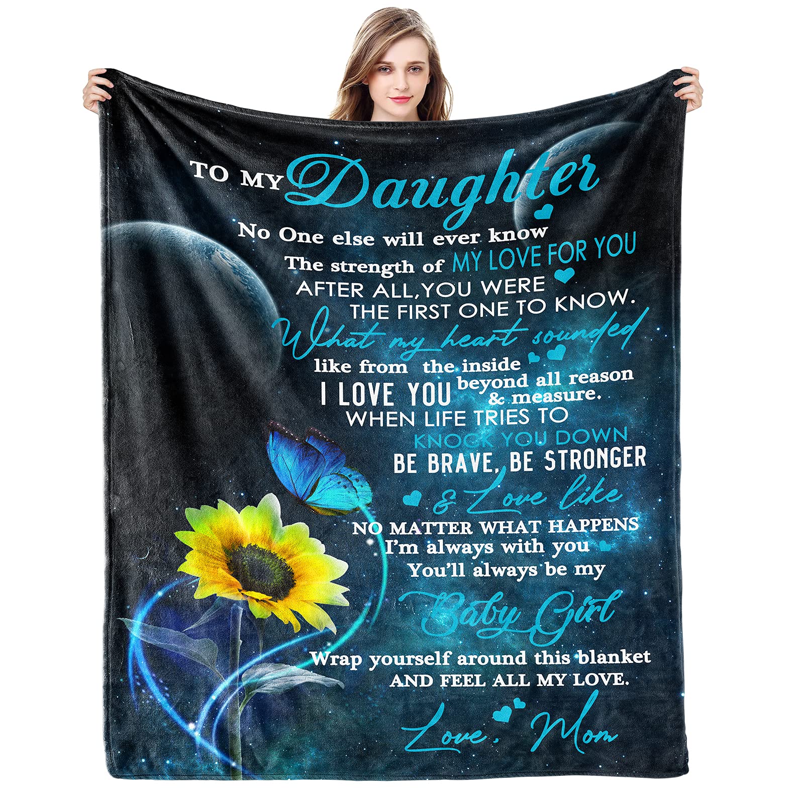 Givetoyou Daughter Gift from Mom Blanket Daughter Gifts to My Daughter Blanket Gifts for Daughter from Mom Birthday Gifts for Daughter Adu