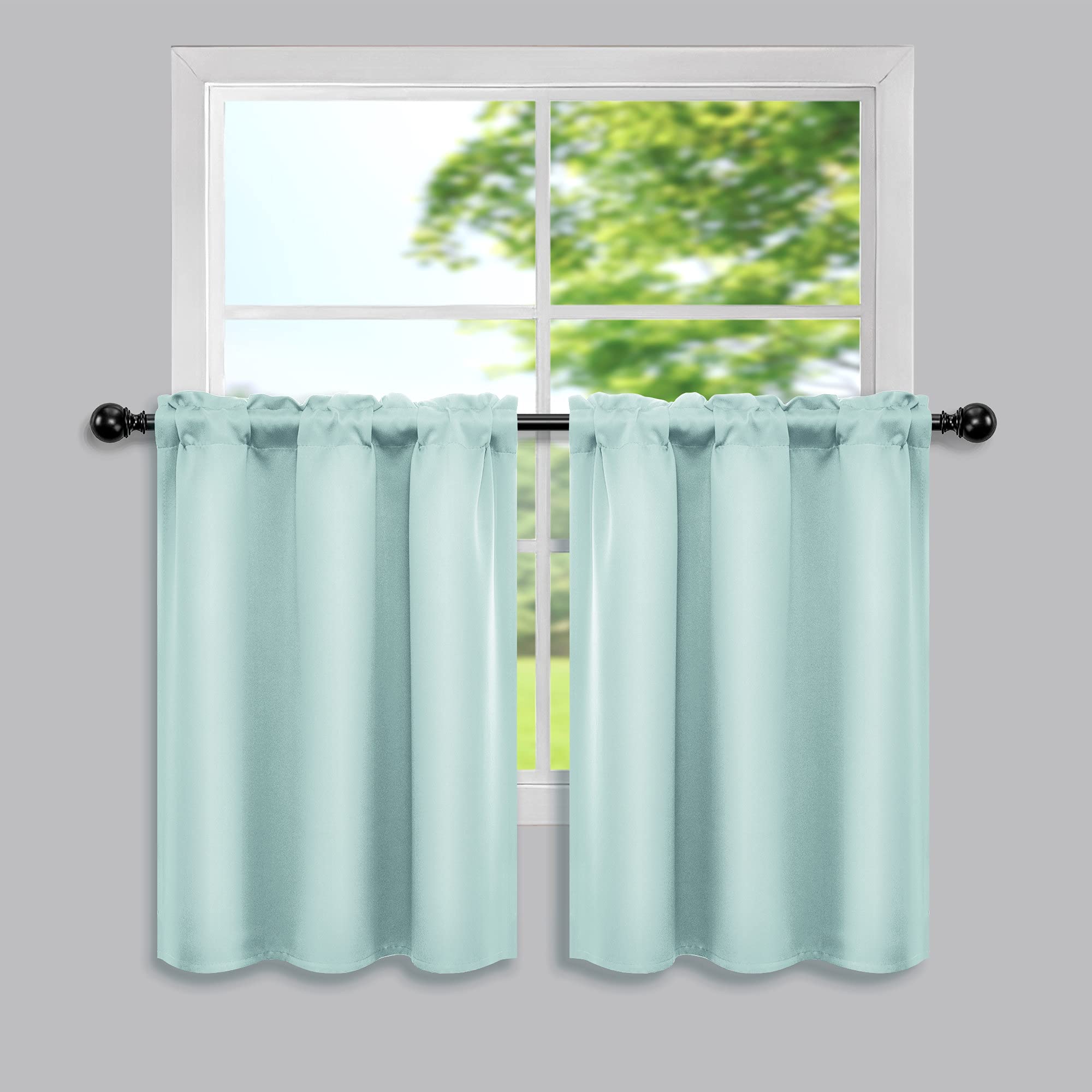 Pocket Blackout Seafoam Green Curtains
