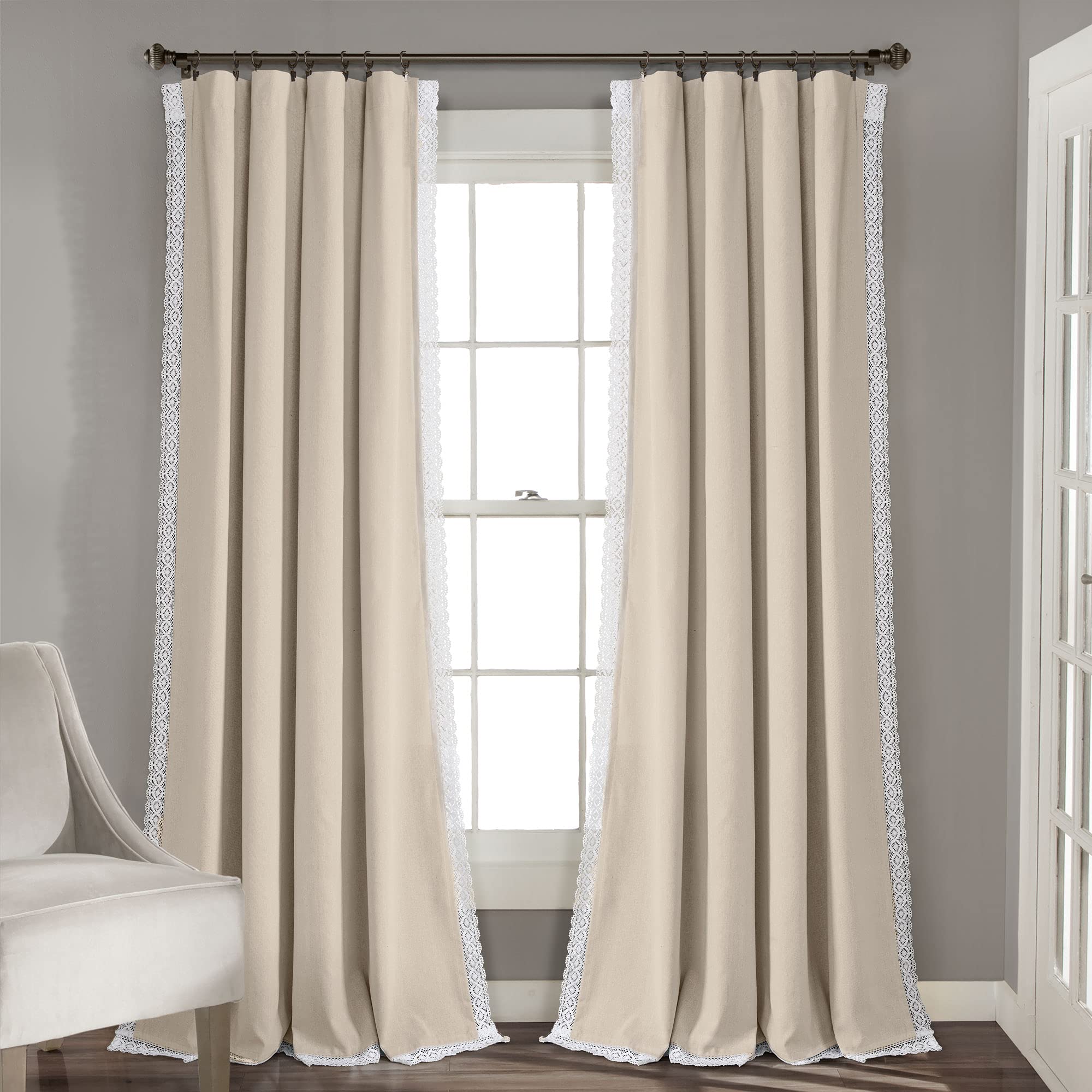 Lush Decor White Circle Dream Window Curtains Panel Set For