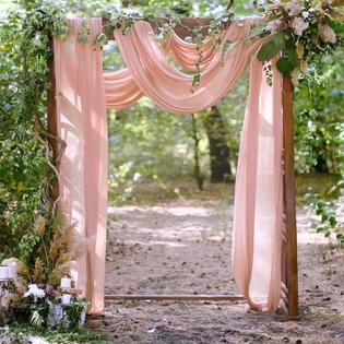 CO-AVE Blush Wedding Arch Draping Fabric, 1 Panels 28 x 19Ft