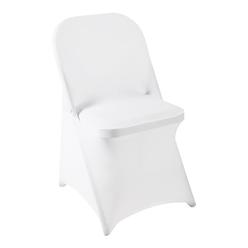 Howhic Folding Chair Covers for Wedding 50pcs, White Universal Spandex Chair Covers for Folding Chairs, Stretchy Fitted Chair Co