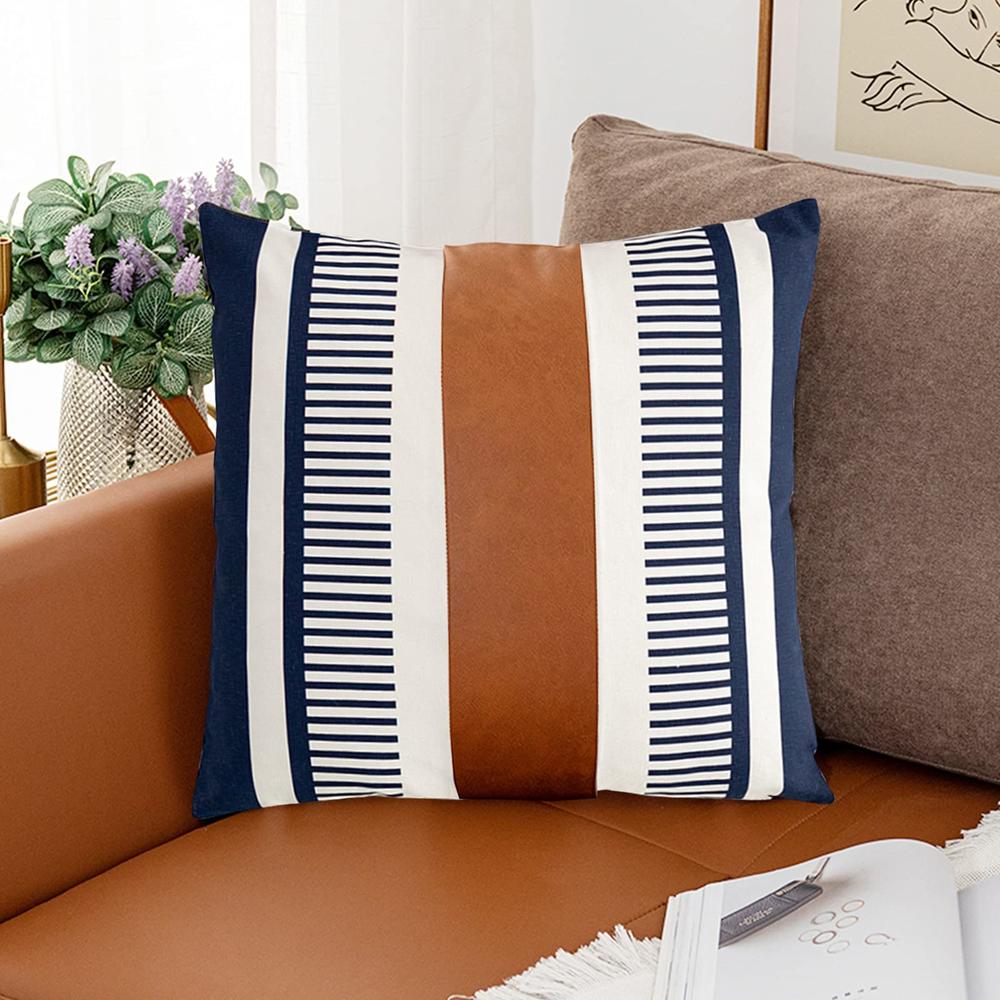 Vfuty Modern Stripe Pillow Cover 20x20 Boho Couch Pillow Case - Decorative Accent Pillow Cover for Couch Sofa Bed - Farmhouse Fa