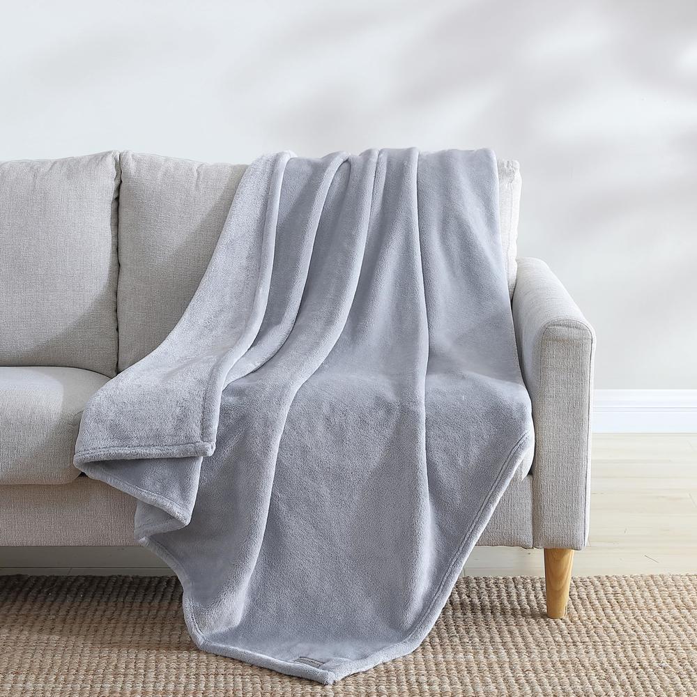 Eddie Bauer- Throw Blanket, Ultra Soft Plush Home Décor, All Season Bedding (Ultra Lux Solid Grey, 50 x 60)