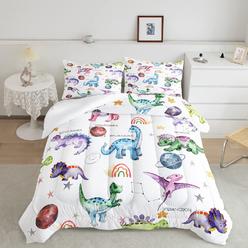 CVHOUSE Dinosaur Bedding Set,Dinosaur Comforter,Dinosaur Comforter Set Twin,Microfiber Quilt Set with 1 Comforter and 2 Pillow C