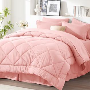 Newspin Queen Bed in a Bag Pieces Comforter Set Pink All