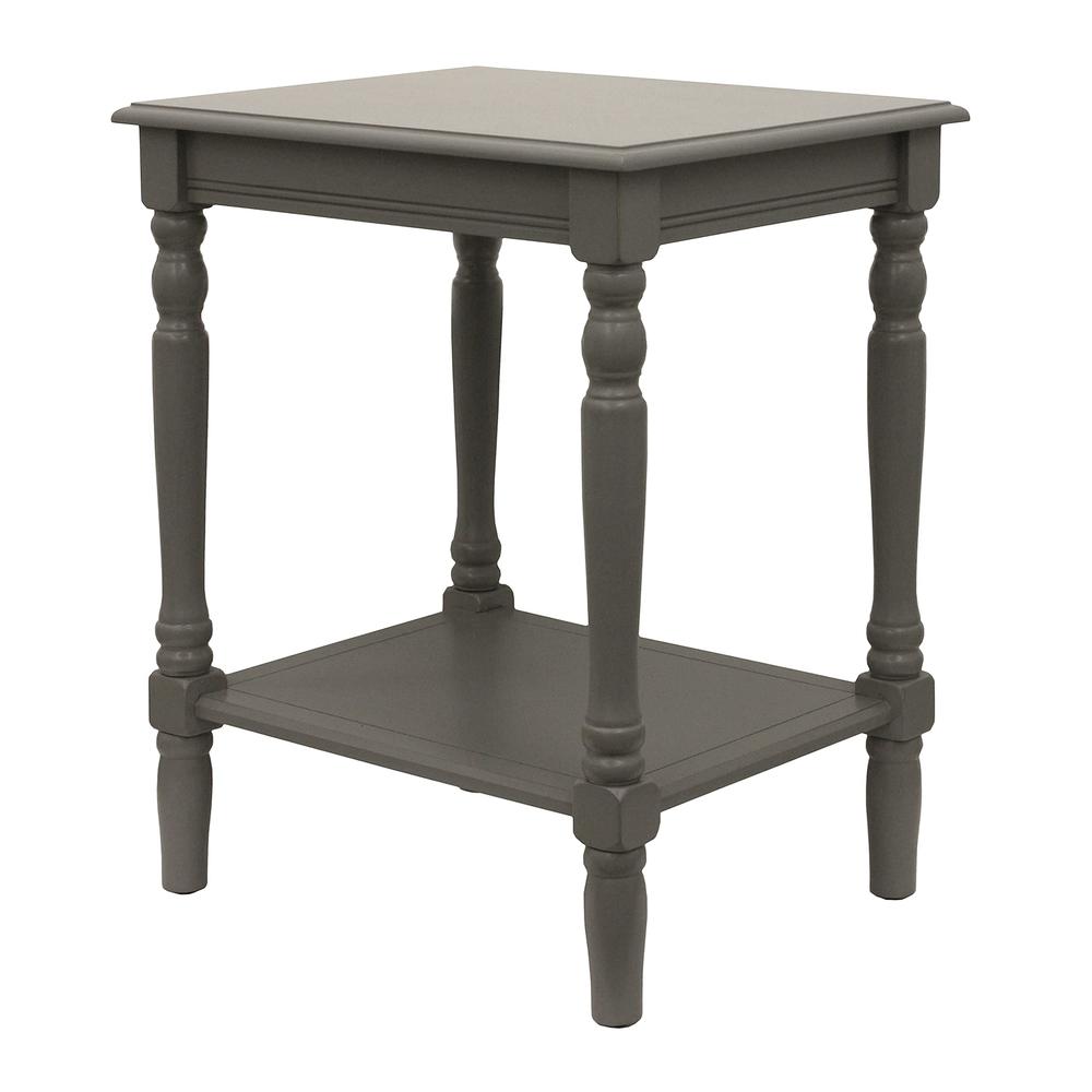 Decor Therapy Simplify Wood Accent Storage Shelf End Table, 24 x 19.5 x 15.75, Gray