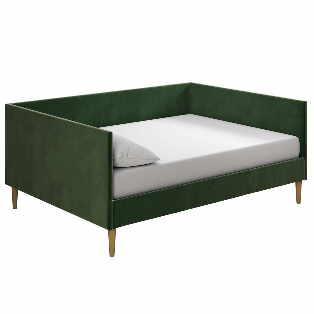 Dorel DHP Franklin Mid Century Upholstered, Full Size, Green Velvet Daybed,
