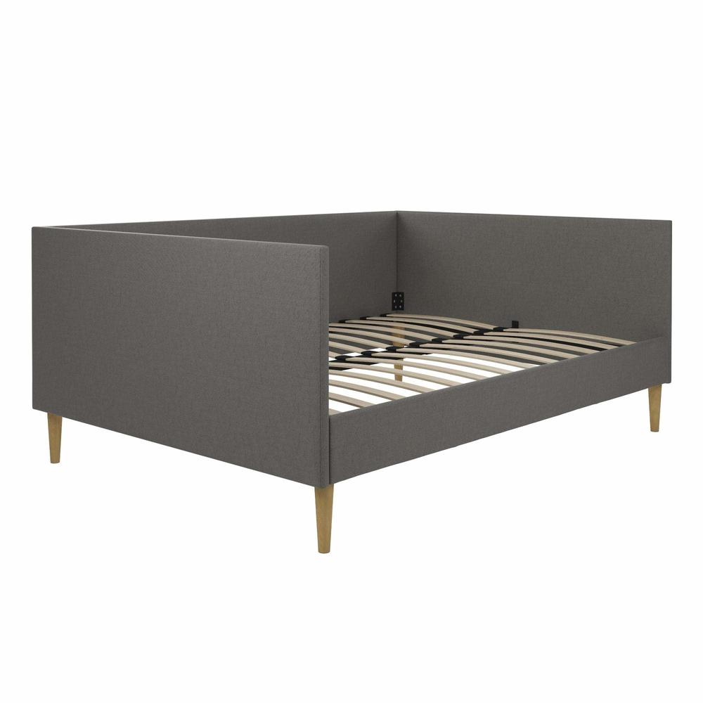 Dorel DHP Franklin Mid Century Upholstered Daybed, Queen Size, Grey Linen