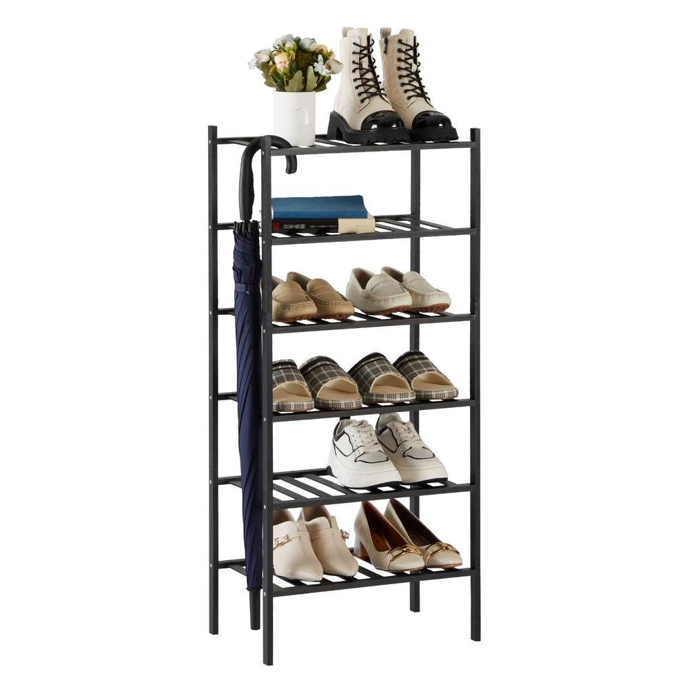 Trenect Shoe Rack for Entryway Closet 6 Tier Narrow Shoe Rack Stackable ...