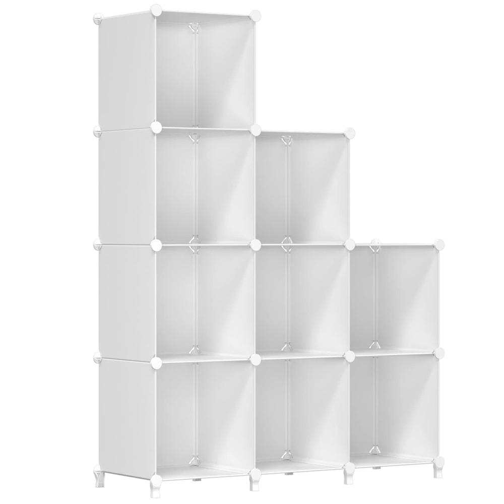 FUNLAX Cube Storage Shelf, 9 Storage Cubes Closet Organizers and Storage Portable Cube Storage Organizer Plastic Bookshelf Bookc