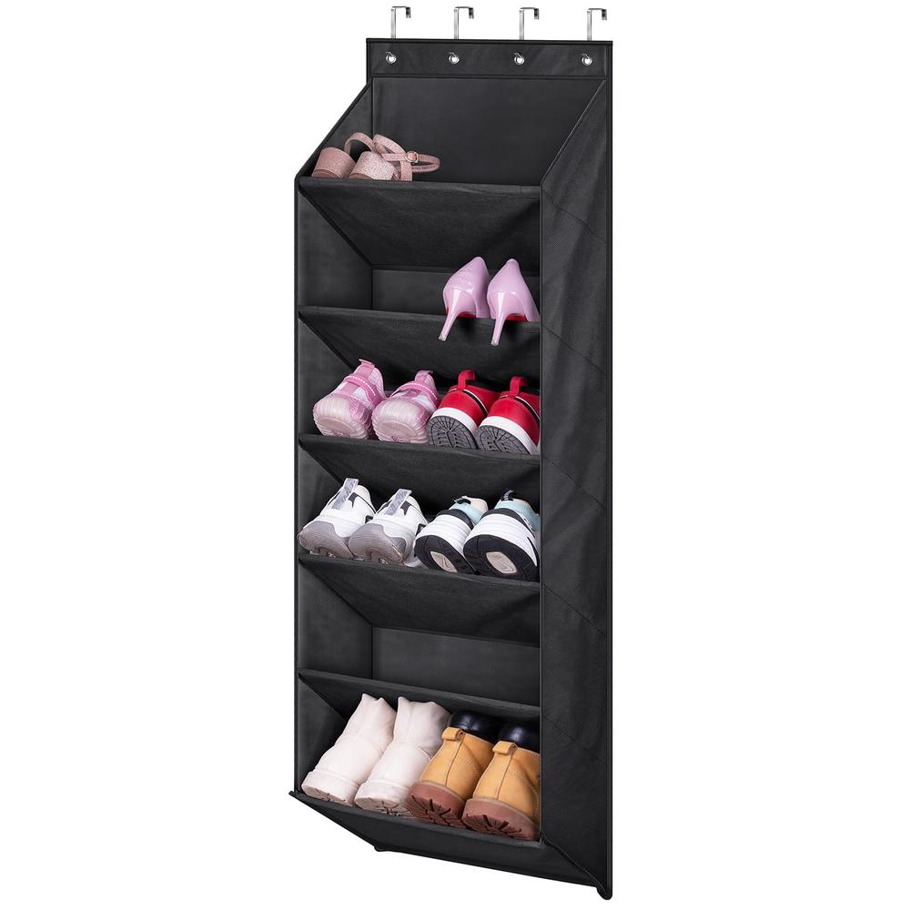 MISSLO Shoe Rack for Door with Deep Pockets for 12 Pairs Over the Door Shoe Organizer Hanging Hanger for Closet and Dorm Narrow 