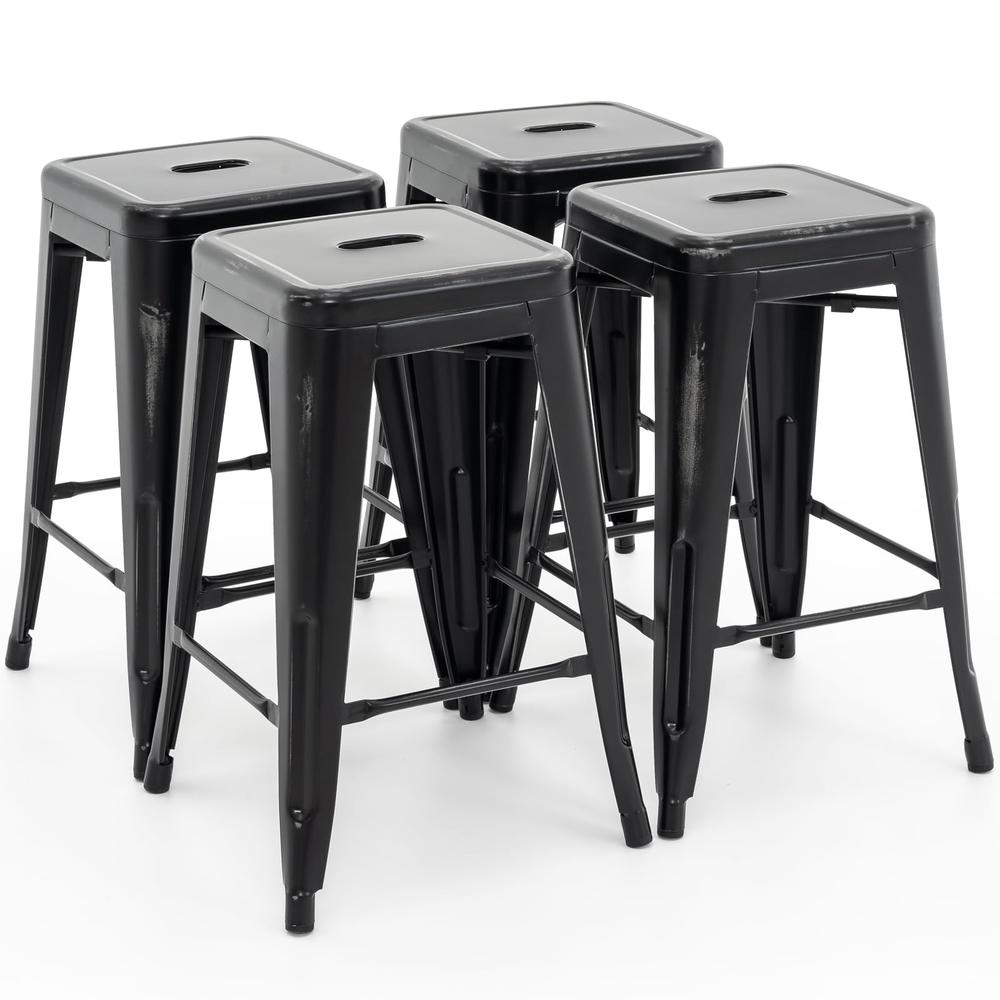 Vogue Furniture Direct 24 Inch Metal Bar Stools, Backless Counter ...