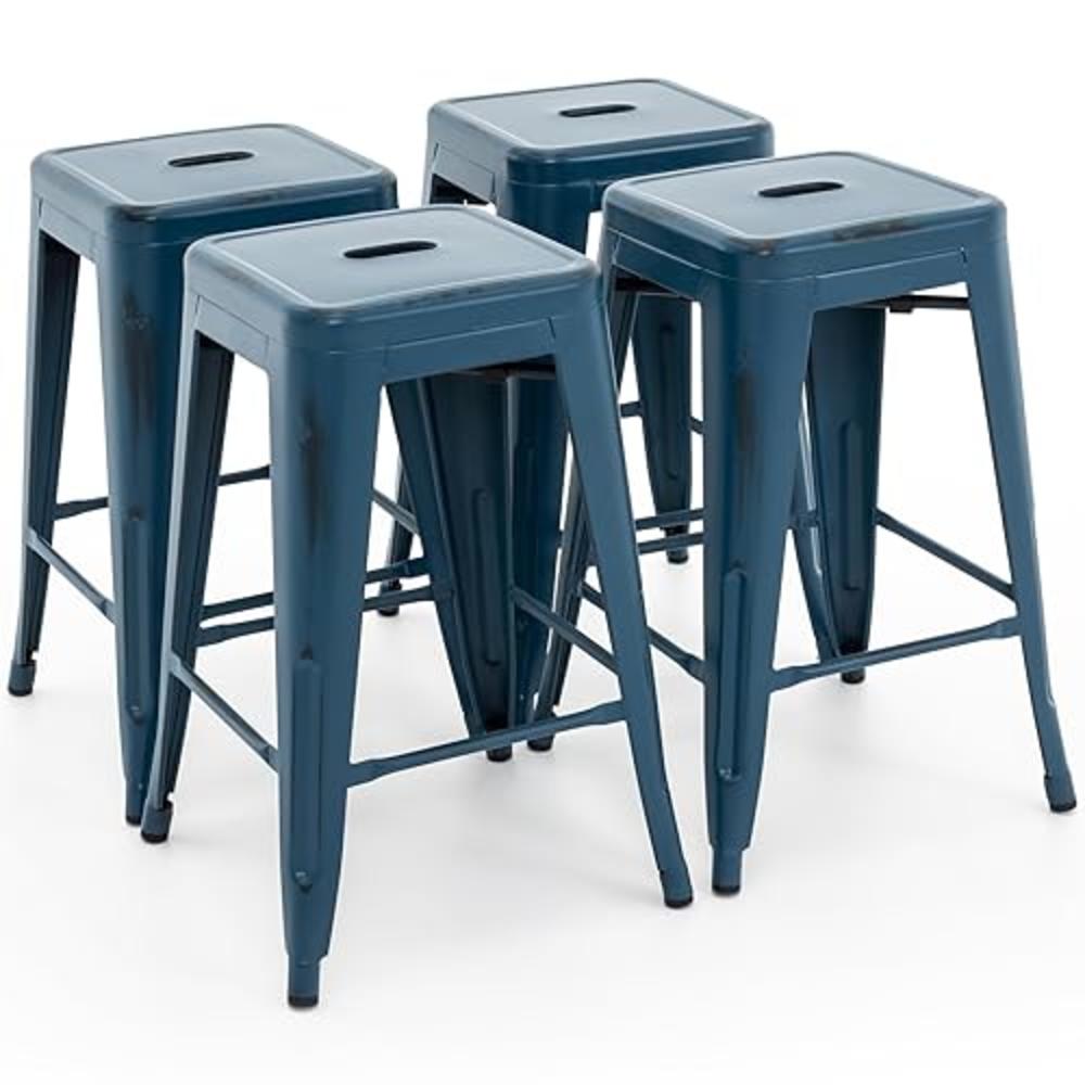 Vogue Furniture Direct 24 Inch Metal Bar Stools, Backless Counter ...