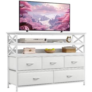 EnHomee Dresser TV Stand for Bedroom Entertainment Center with Drawers for 55''TV Media Console Table with Wood Open Shelves Sto EnHomee Dresser TV Stand for Bedroom Entertainment Center with Drawers for 55''TV Media Console Table with Wood Open Shelves Sto