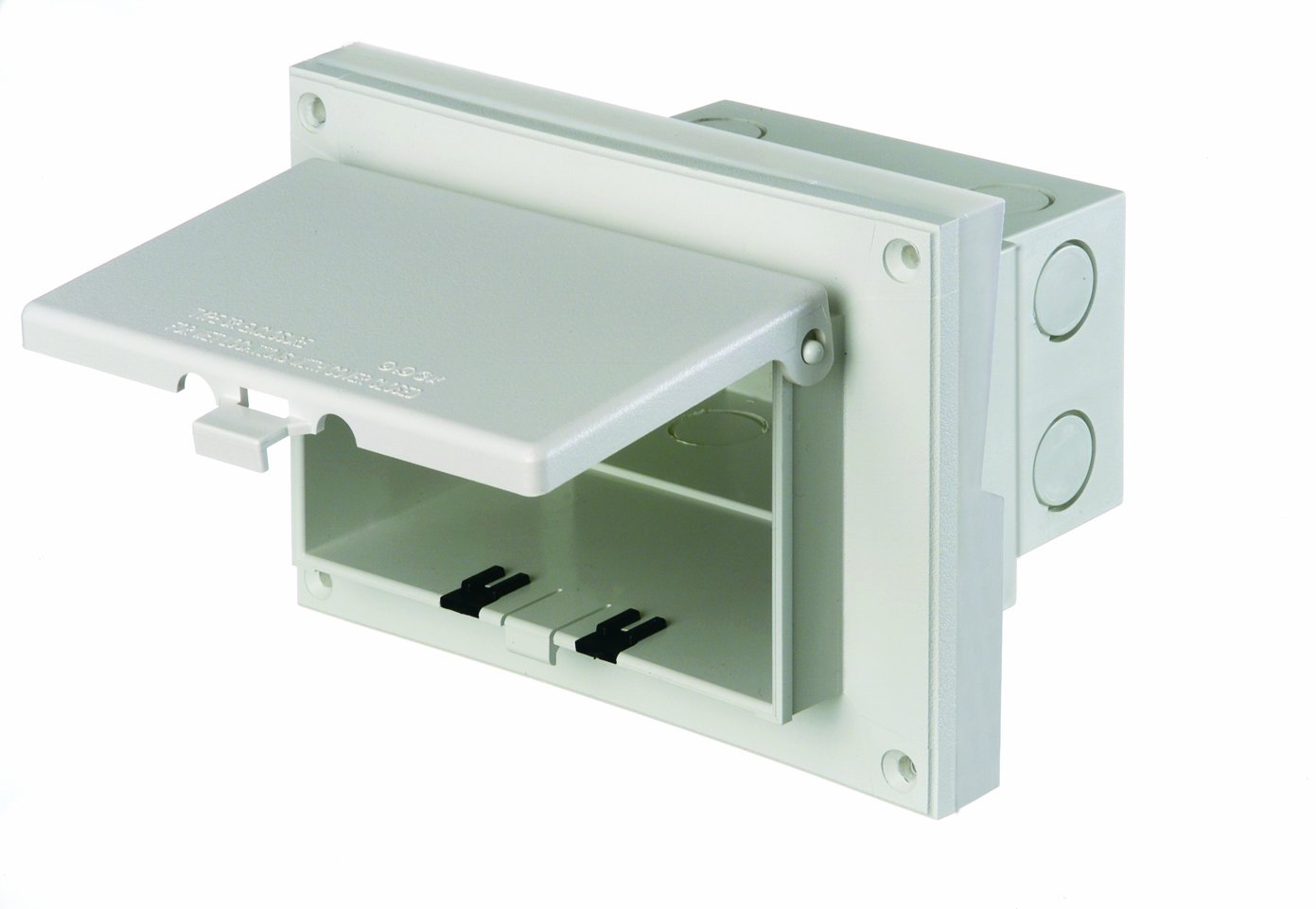 Arlington DBHR131W-1 Low Profile IN BOX Electrical Box with Weatherproof Cover for Retrofit Siding Construction, 1/4-Inch or 5/1