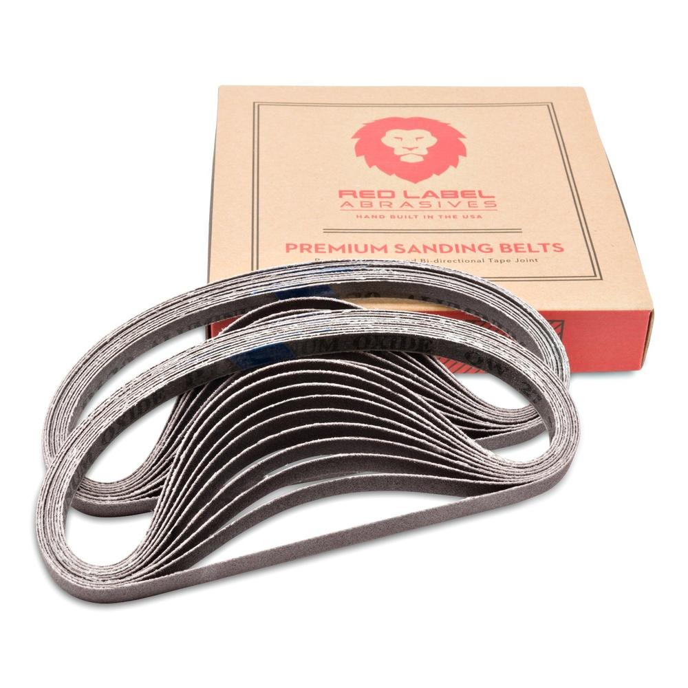 Red Label Abrasives 1/2 X 18 Inch 120 Grit Aluminum Oxide Air File Sanding Belts, 20 Pack